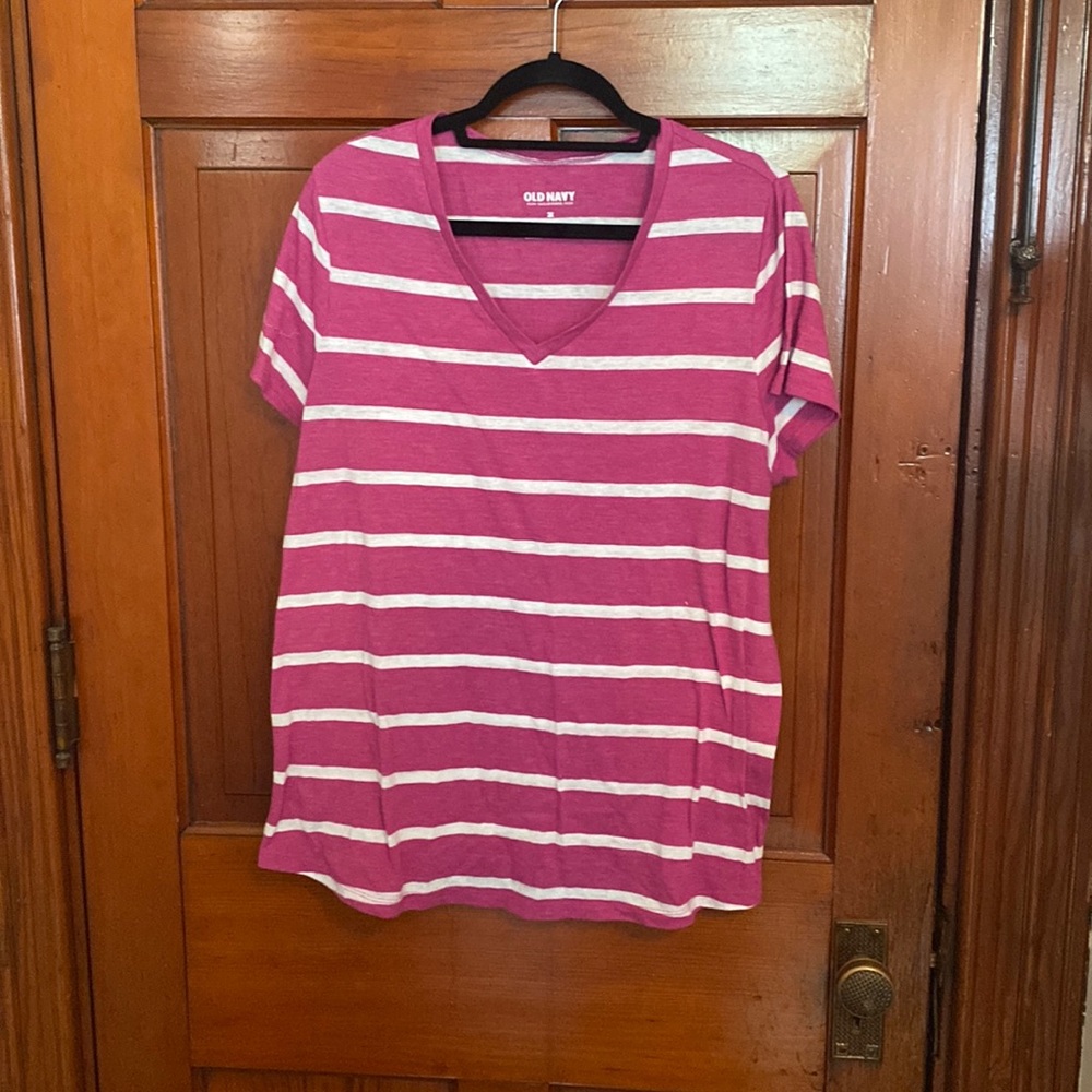 Old Navy, size 3X, pink/white striped Tshirt